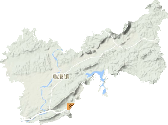 临港镇地形地图