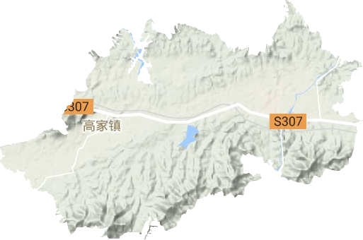 高家镇地形地图