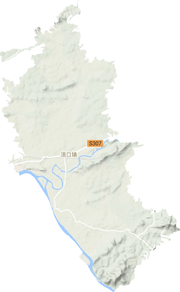 浯口镇地形地图