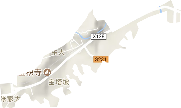 东大街街道地形地图
