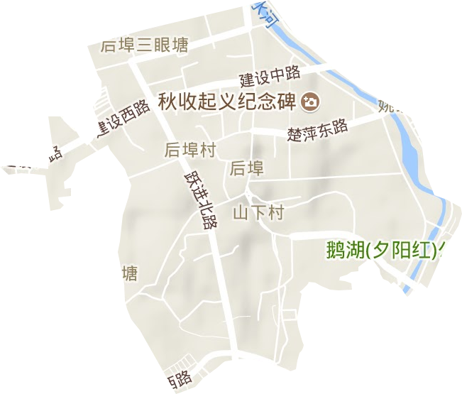 后埠街街道地形地图