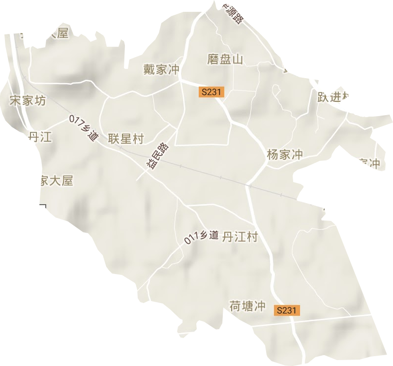 丹江街街道地形地图
