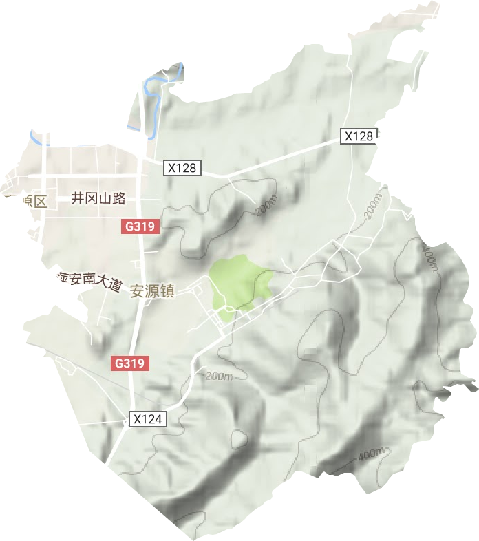 安源镇地形地图