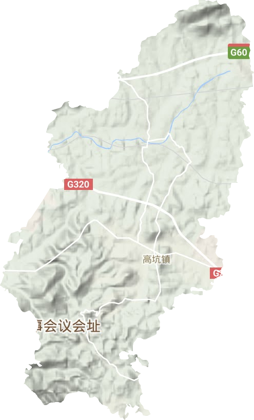 高坑镇地形地图