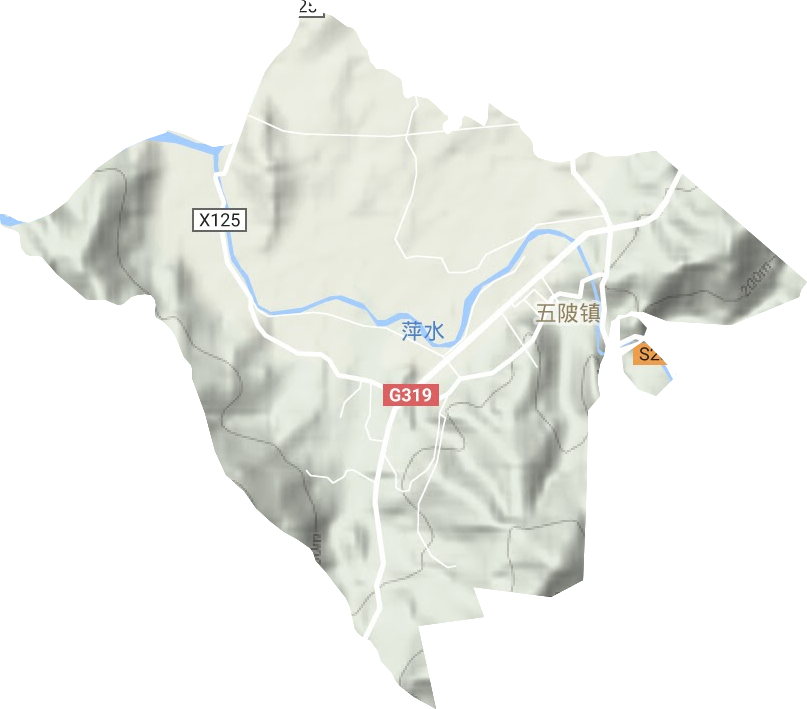 五陂镇地形地图