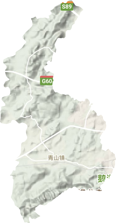 青山镇地形地图