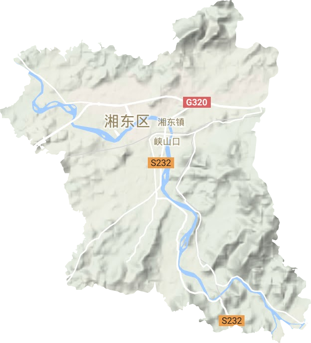 湘东镇地形地图