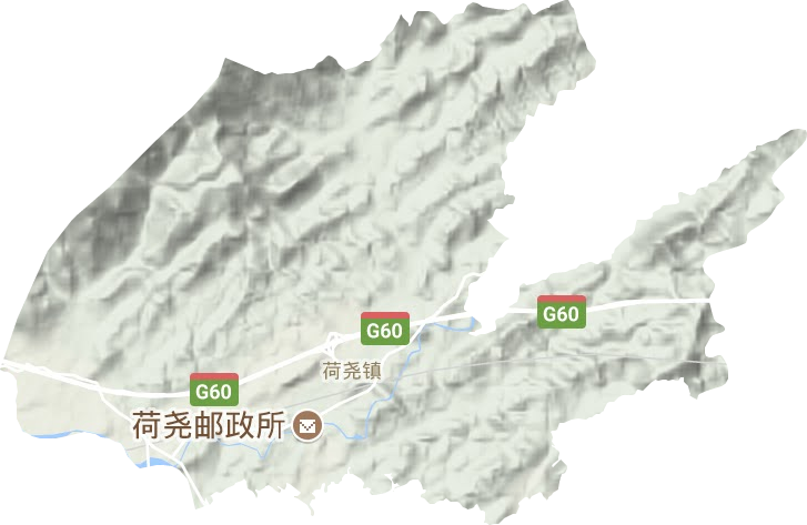 荷尧镇地形地图
