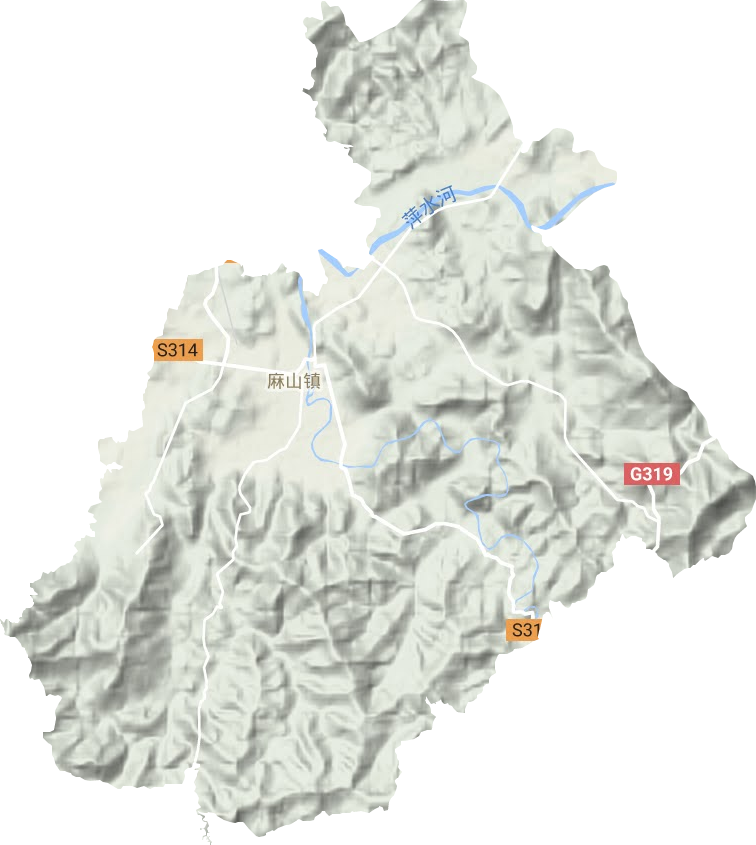 麻山镇地形地图
