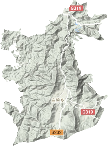 白竺乡地形地图