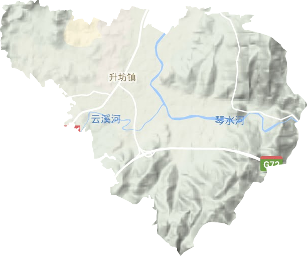 升坊镇地形地图
