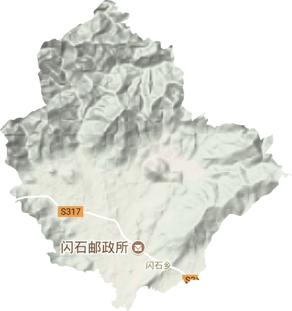 闪石乡地形地图