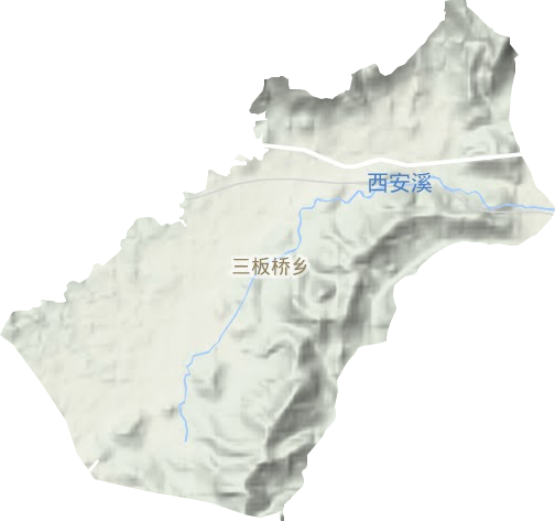 三板桥乡地形地图
