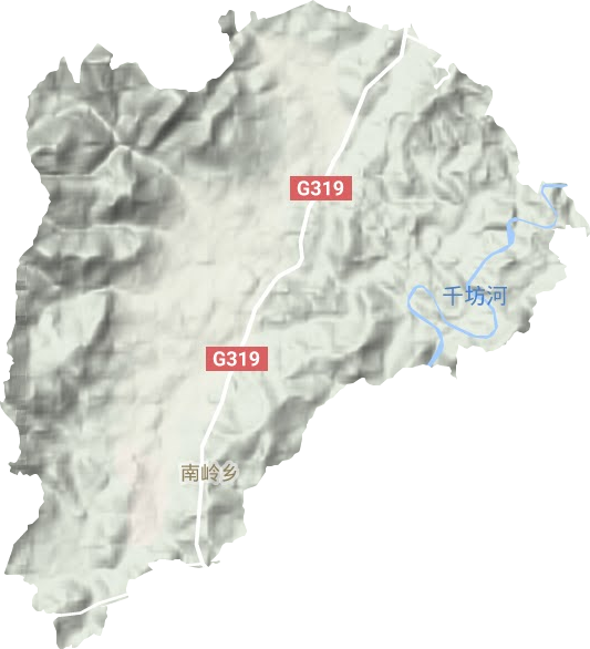 南岭乡地形地图