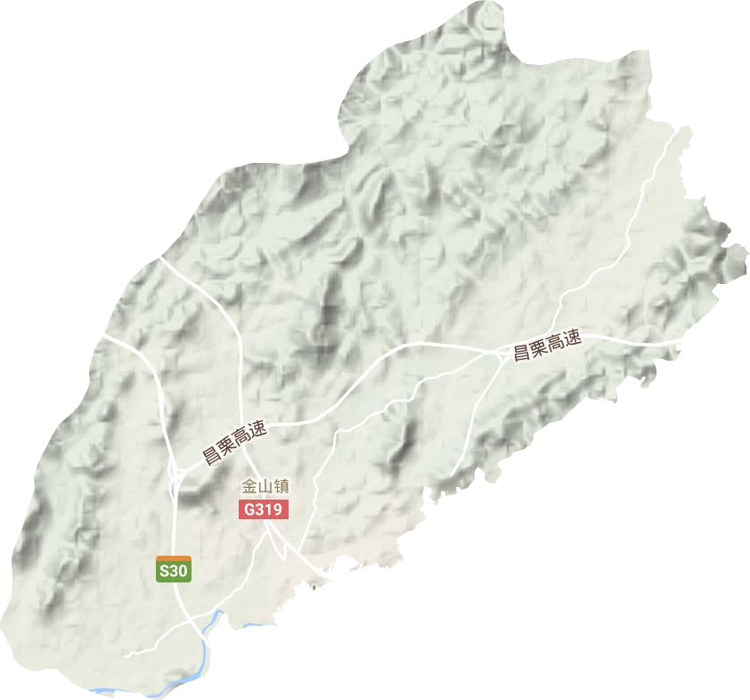 金山镇地形地图