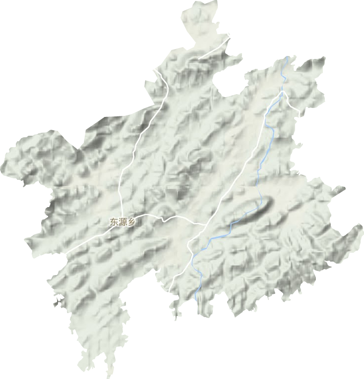 东源乡地形地图