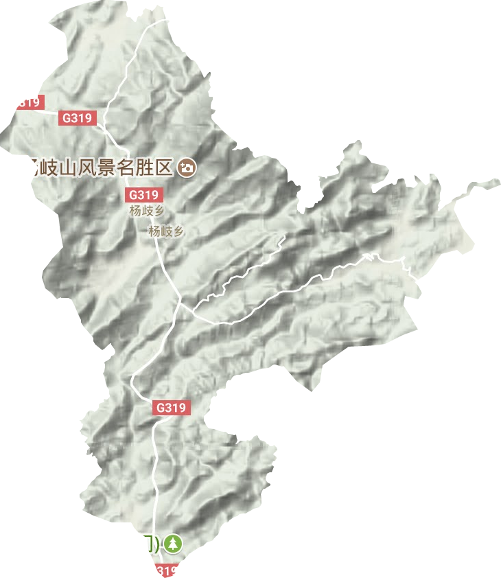 杨岐乡地形地图