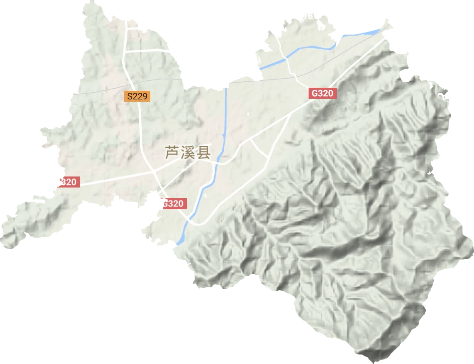 芦溪镇地形地图
