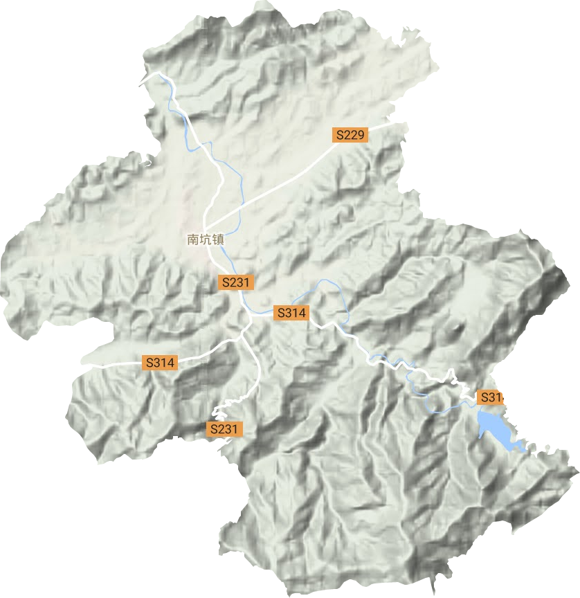 南坑镇地形地图