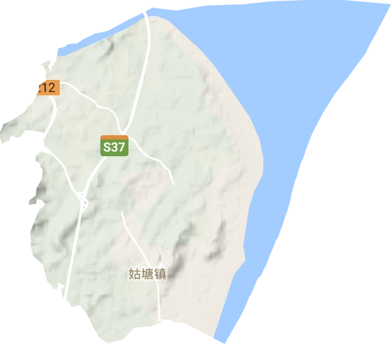 姑塘镇地形地图