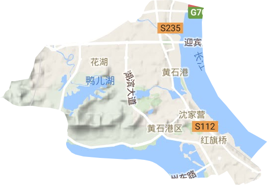 黄石港区地形地图