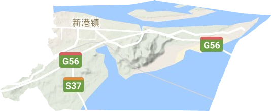 新港镇地形地图