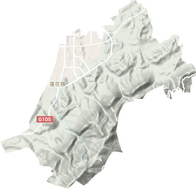 莲花镇地形地图