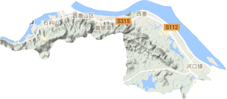 西塞山区地形地图