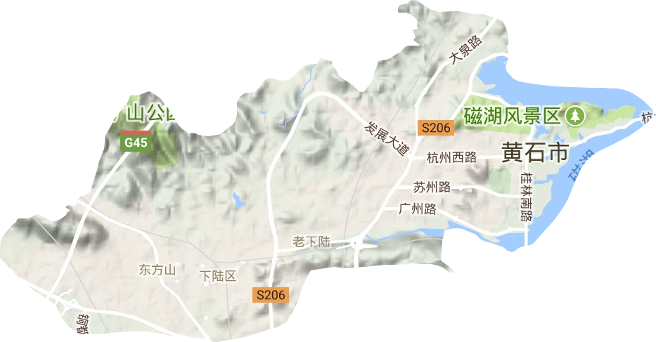 下陆区地形地图
