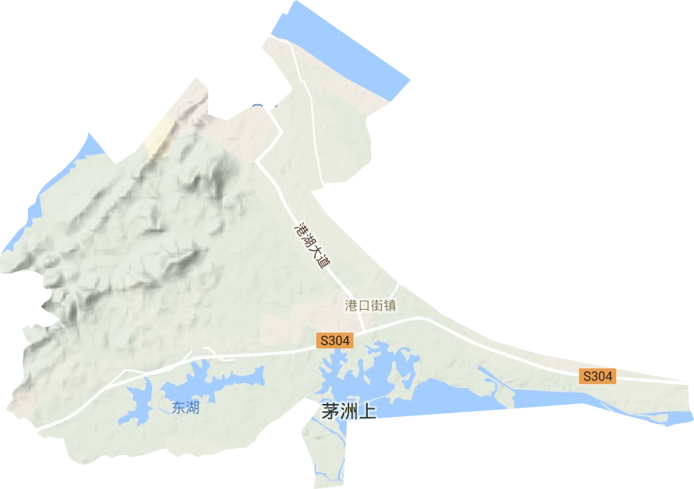 港口街镇地形地图