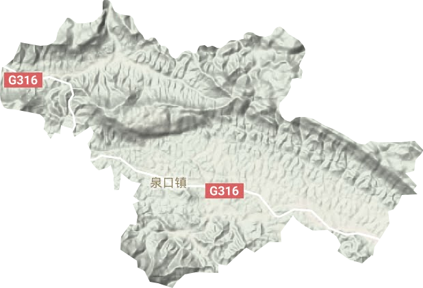 泉口镇地形地图