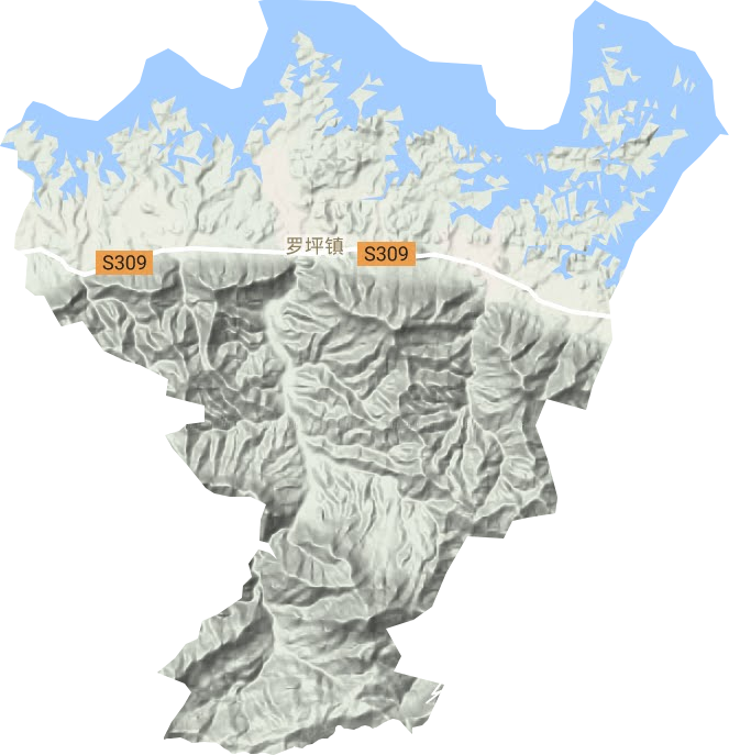 罗坪镇地形地图
