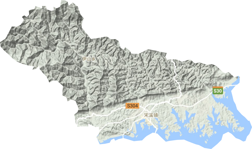 宋溪镇地形地图