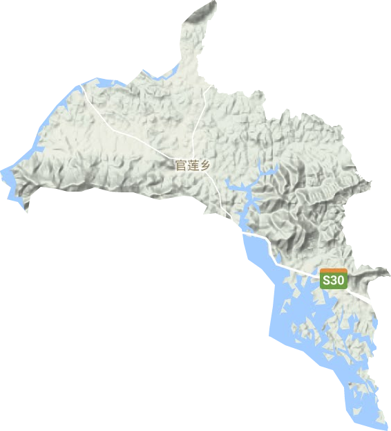 官莲乡地形地图