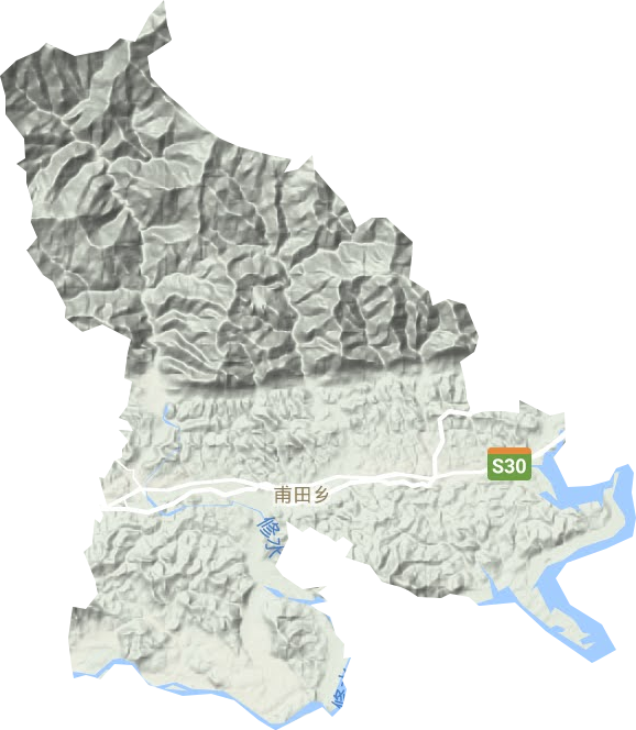 甫田乡地形地图