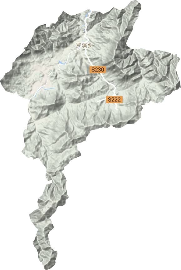 罗溪乡地形地图