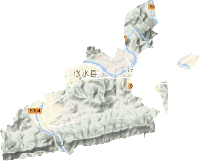 义宁镇地形地图