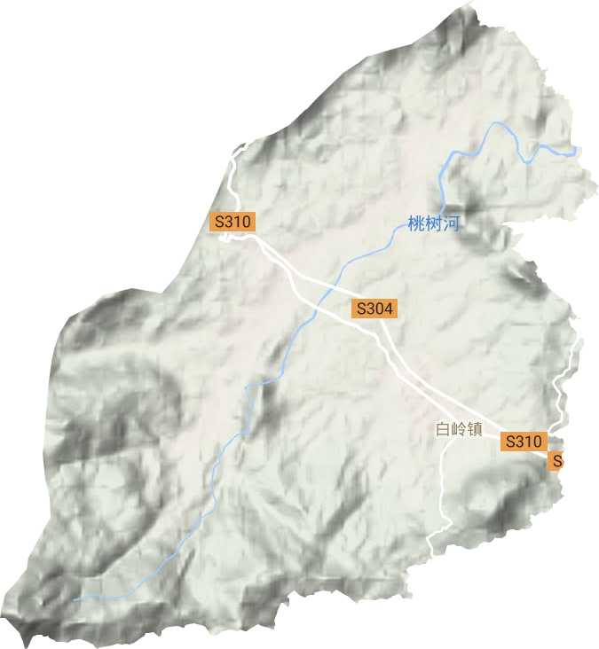 白岭镇地形地图