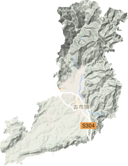古市镇地形地图