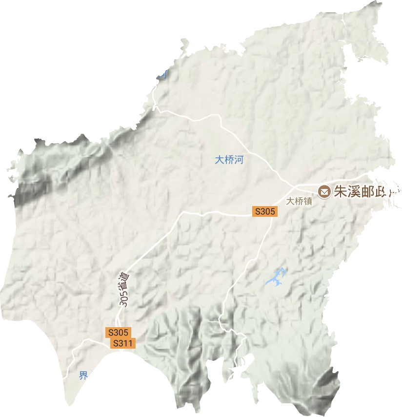 大桥镇地形地图