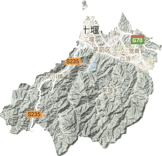 茅箭区地形地图
