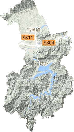 马坳镇地形地图