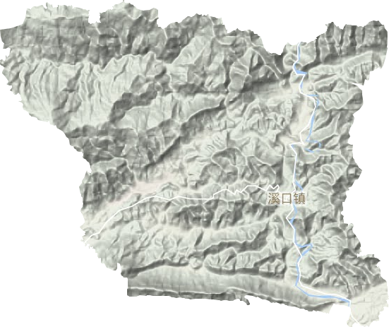 溪口镇地形地图