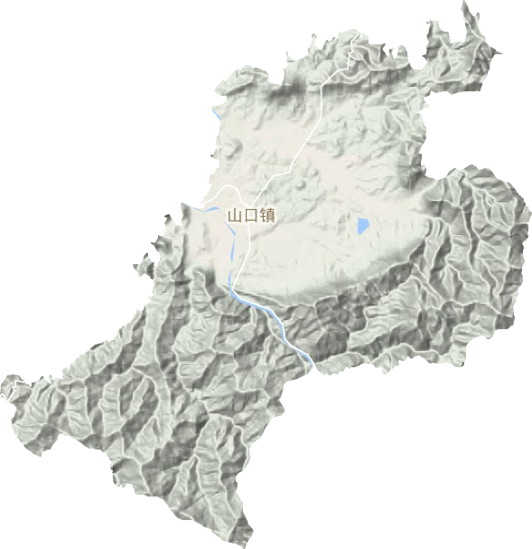山口镇地形地图