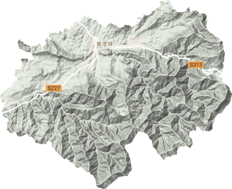 黄港镇地形地图