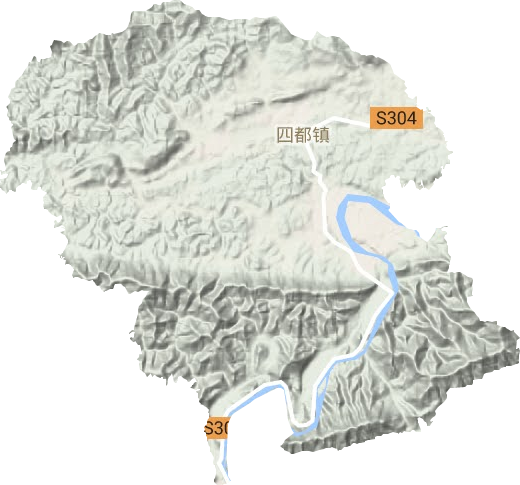 四都镇地形地图
