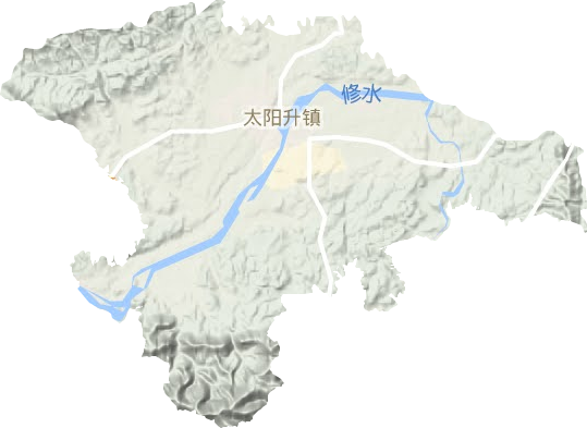太阳升镇地形地图
