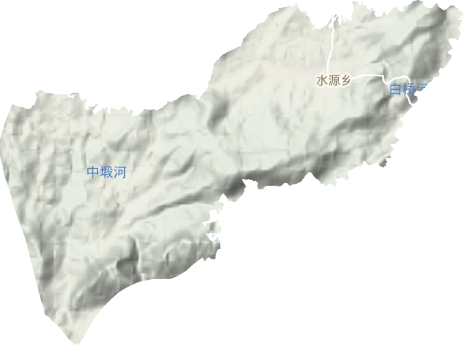 水源乡地形地图