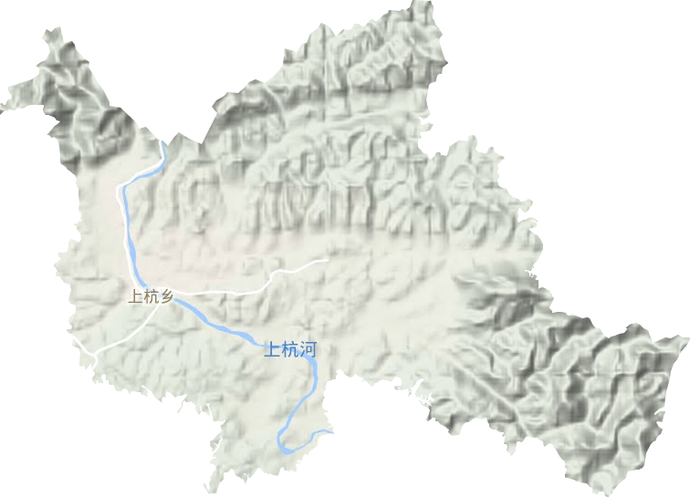 上杭乡地形地图
