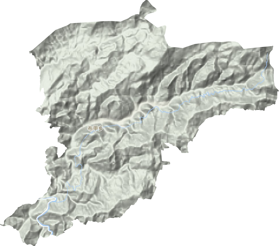 布甲乡地形地图